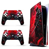 Skin Sticker for Game Console 5 Cover - Dragon Knight, Compatible with Both Disc Edition & Digital Edition (not Slim Ver) - 2 Controller Skins & Console Skin - No Bubble, Full Protection, Removable