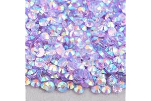 Niziky 5000PCS 4mm Resin Flatback Rhinestones, Transparent Flatback Rhinestones Crystal for Crafts, Violet AB Color Flatback Jelly Resin Rhinestones for Shoes, Mugs, Bottles, Cups, Craft Decorations