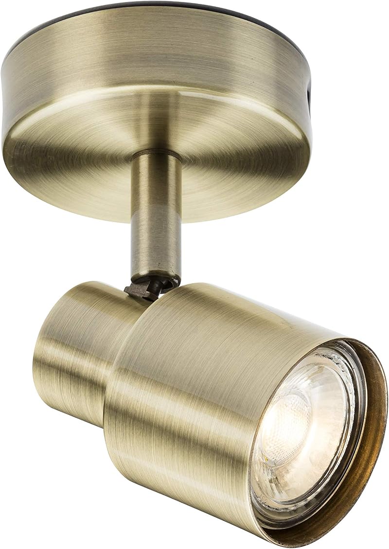 Knightsbridge Single GU10 Spotlight Antique Brass