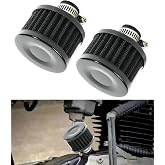 bylikeho 2Pcs Mini Air Filter Vent Crankcase Breather, Cold Air Intake Filter for Car, Motorcycle (Black)