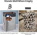 BrilliantJo 78L Large Collapsible Laundry Basket with Handles Black Grey view 7