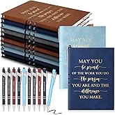 Booson 20 Pcs Employee Appreciation Gifts Bulk Thank You Leather Journals Inspirational Ballpoint Pens Motivational Notebooks for Team Nurses Volunteers Retirement Coworker Leaving Gifts (Novel)
