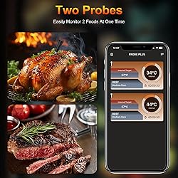 Wireless Meat Thermometer with 2 Ultra-Thin