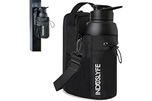 Induslyfe Magnetic Gym Bag for Men Women with Magnetic Water Bottle Holder, Gym Crossbody Sling with Strap, Sling Bag with Phone Pockets, Key Phone Holder, Gym Essentials, Black
