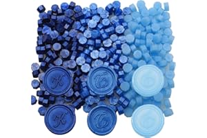 ONWINPOR Light Blue Wax Seal Beads, 300Pcs Blue Mix Sealing Wax Beads for Wax Seal Stamp, Sea Blue Wax Seal Beads Set with 3 Colors Blue Wax Perfect for Letter Wax Sealing (Blue Mix)