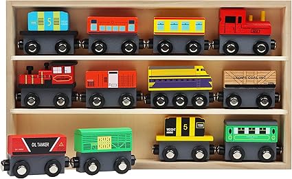 Kurtzy Houten Magnetische Trein Speelgoed Set Met Opslag Doos 12 Pak Educatieve Locomotief Voor Jongens Meisjes 3 Jaar Trein Voertuig Auto S Compatibel Met De Meeste Merk Trein Banen Amazon Nl