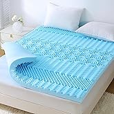 HUXMEYSON Cooling Mattress Topper Queen, 7 Zone Memory Foam Mattress Topper with Gel Infused, Egg Crate Bed Topper Mattress P