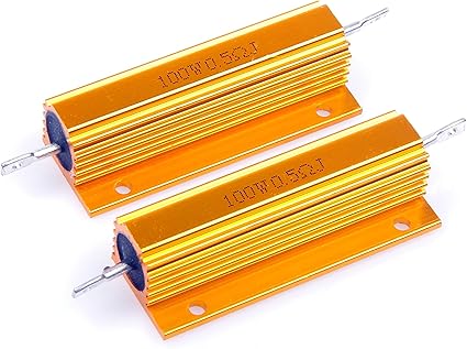 Amazon Com Lm Yn 100 Watt 0 5 Ohm 5 Wirewound Resistor Electronic Aluminium Shell Resistors Gold Suitable For Inverter Led Lights Frequency Divider Servo Industry 2 Pcs Home Audio Theater