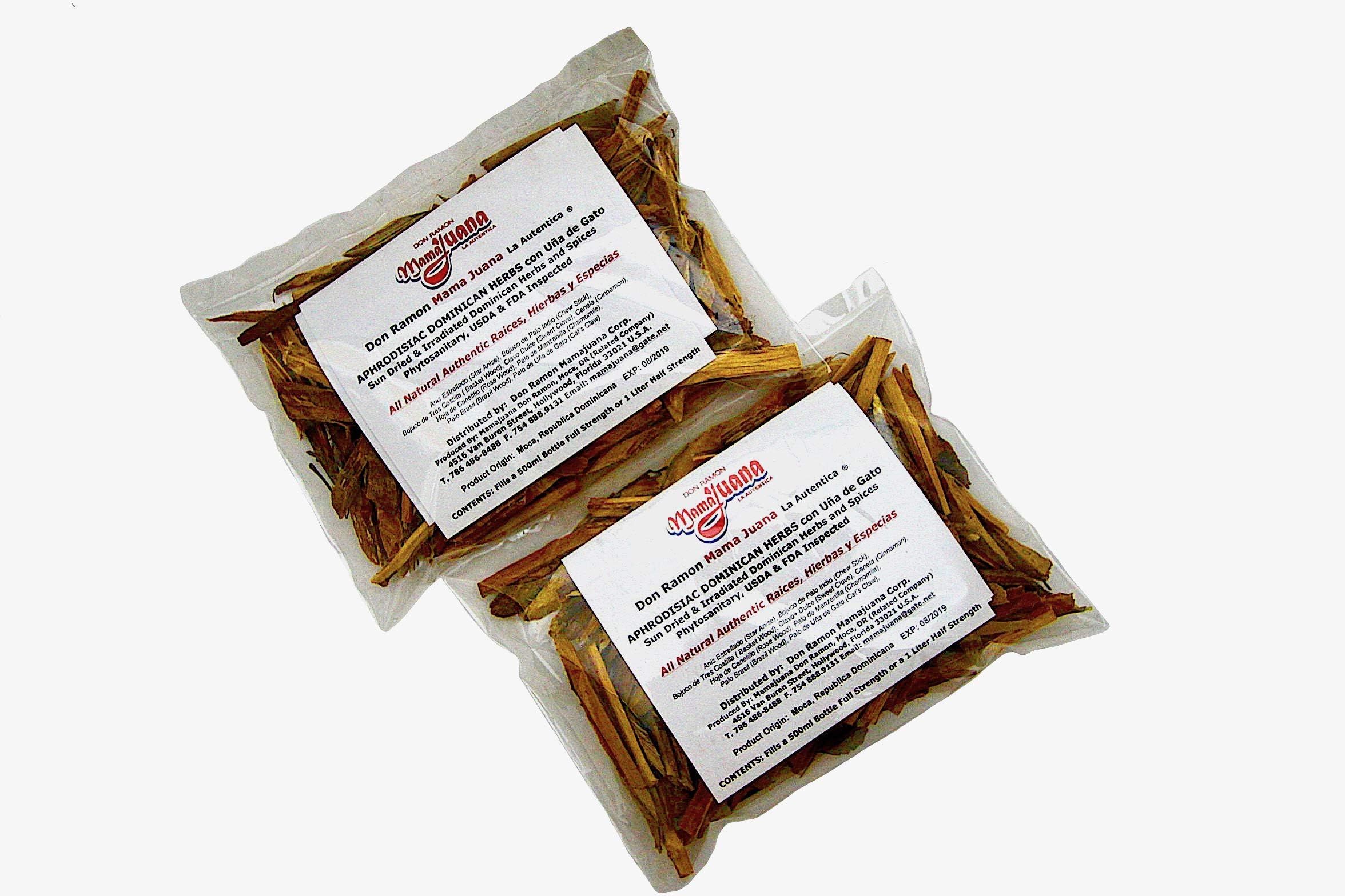 Don Ramon Mamajuana The Orignal - Two Bags Fills Two 500 mL Bottles Bottle. Recycle your Rum, Wine or Decorative bottles and SAVE! This bottle of Mamajuana once consumed can be refilled many times over.