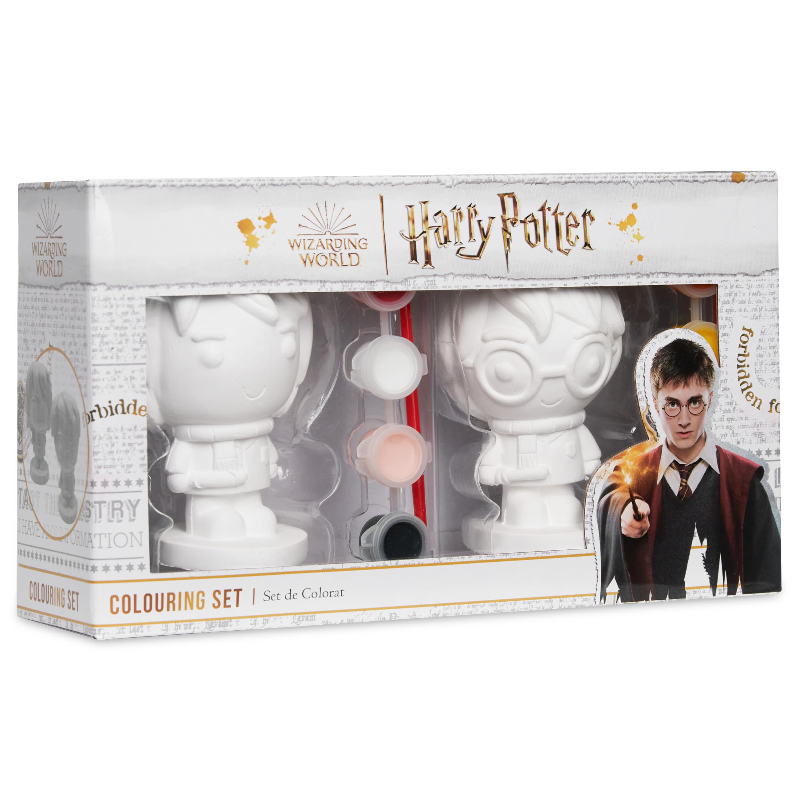 Harry Potter Gifts DIY Figurine Set Paint Your Own Harry and Ron Plaster Figure Colouring Craft Kit for Kids Teens Adults Activity Set Paint and Brushes Included