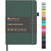 ⩓ Per Se Lined Journal Notebook, 160 Pages, A5 5.7 x 8 inches College Ruled Thick Paper Notebook Journals for Writing, Hardcover Notebooks for Women Men Office School (1 Pack, Green)