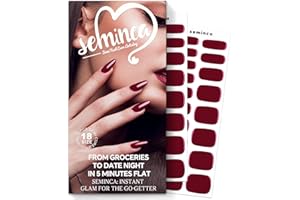 SEMINCA Semi Cured Gel Nail Strips-Glamorous Semi Gel Nail Stickers Natural Nude Shades Press On Nails Easy Home Application Works with Any UV/LED Lamps Glossy Finish(Rouge)