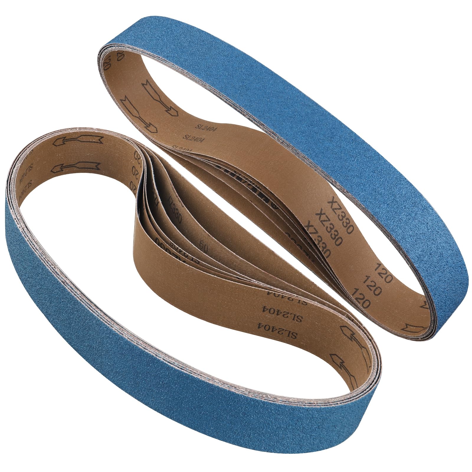 Shineboc Sanding Belt 50 x 1020 mm, 6PCS Sander Belts 40/60/80/120/240/400 Grit for Polishing Metal, Wood