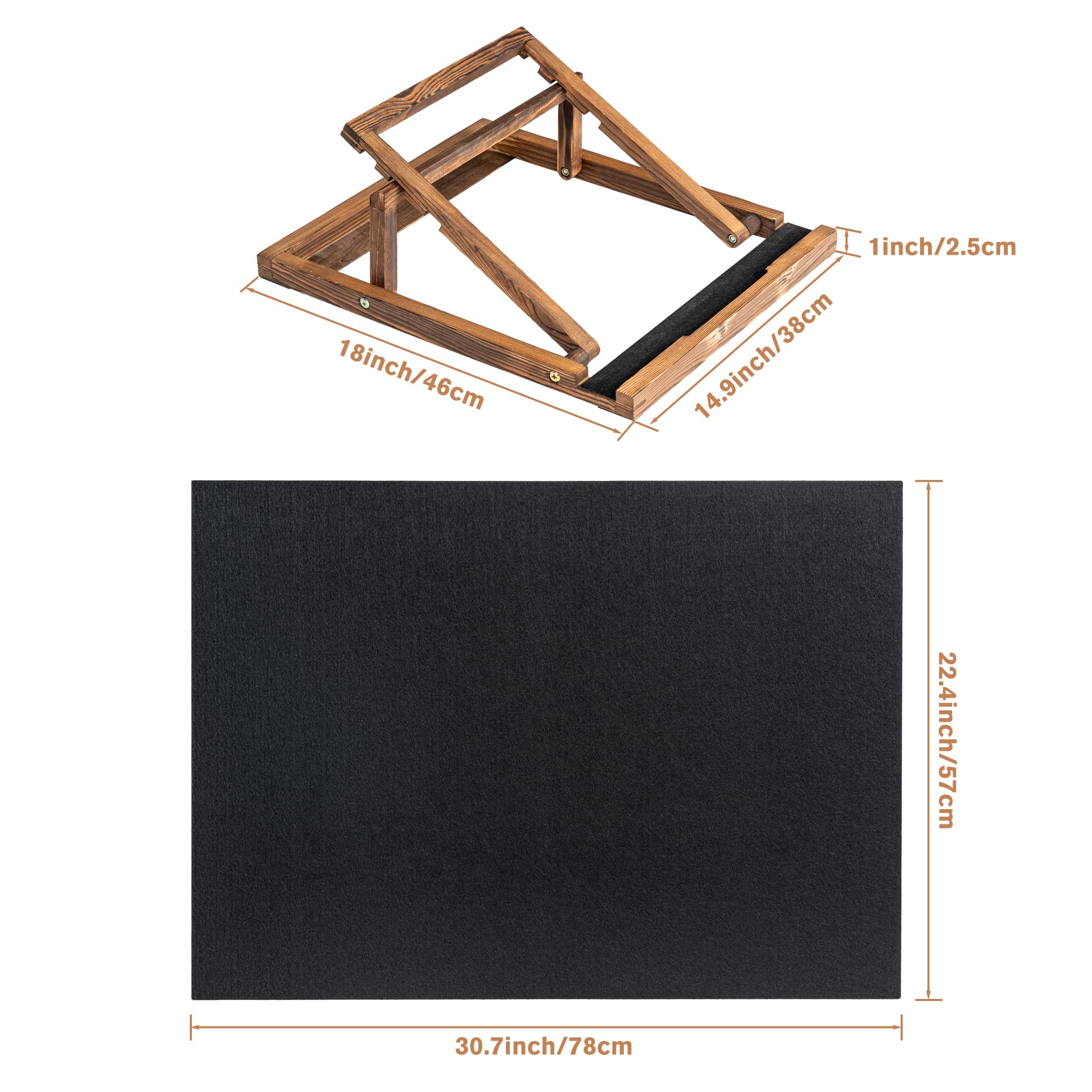 Tektalk Foldable Jigsaw Puzzle Board with 3 Angle Adjustable Bracket/Stand, Lightweight Portable Puzzle Mat Plateau with Wooden Easel, Foldaway Felt Puzzle Table, for Up to 1000 Pieces - Black