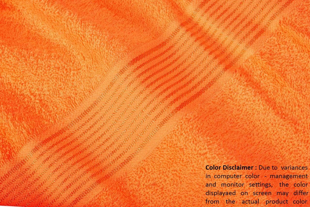Elvana Home Ultra Soft 6 Pack Cotton Towel Set, Contains 2 Bath Towels 28x55 inch, 2 Hand Towels 16x24 inch & 2 Wash Coths 12x12 inch, Ideal for Everyday use, Compact & Lightweight - Orange: Kitchen & Dining