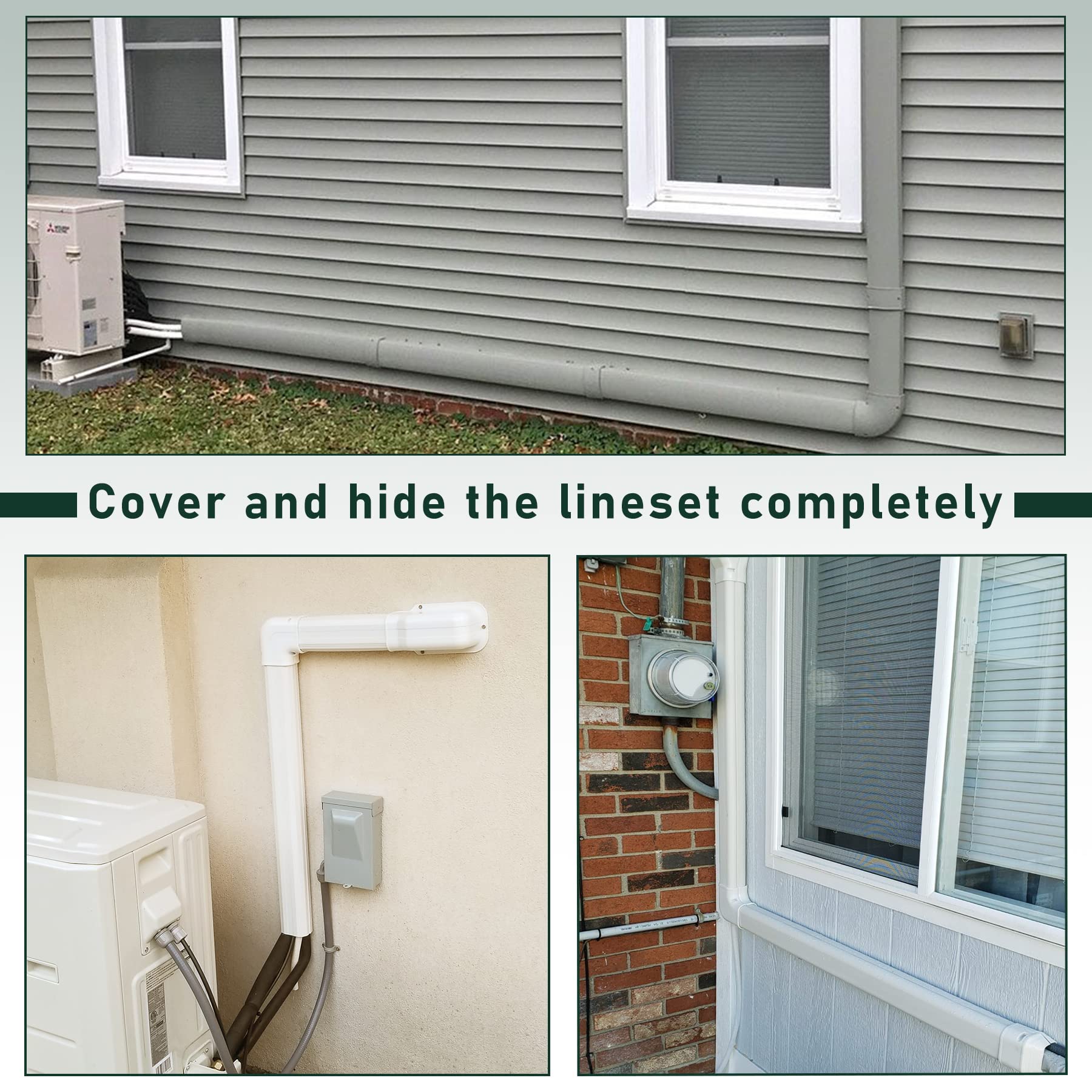 Mua Flehomo Mini Split Air Conditioner PVC Line Set Cover Kit, 3