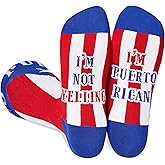 InnoBeta Funny Puerto Rico Flag Gifts & Souvenirs, Perfect for Puerto Rican Men & Women, One Size Crew Socks