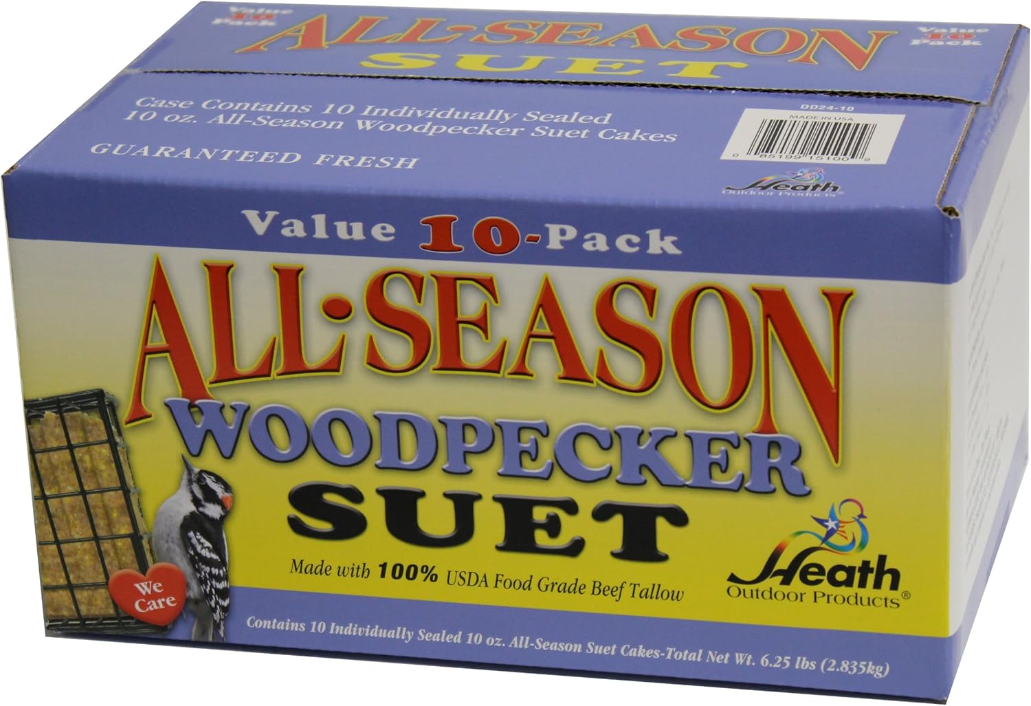 Backyard Birding & Wildlife - Heath Outdoor Products DD24-10 Woodpecker Suet Cake, 10 Pack
