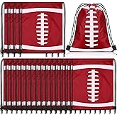 Shappy 20 Pieces Large Football Drawstring Bag Bulk Sport Backpack Football Goodie Favors for Team Gift Bags Supplies for Birthday Party, 13 x 17 Inch