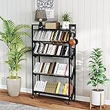 foriy Book Carts 5 Tier 57.7x35.4x9.84 in Rolling