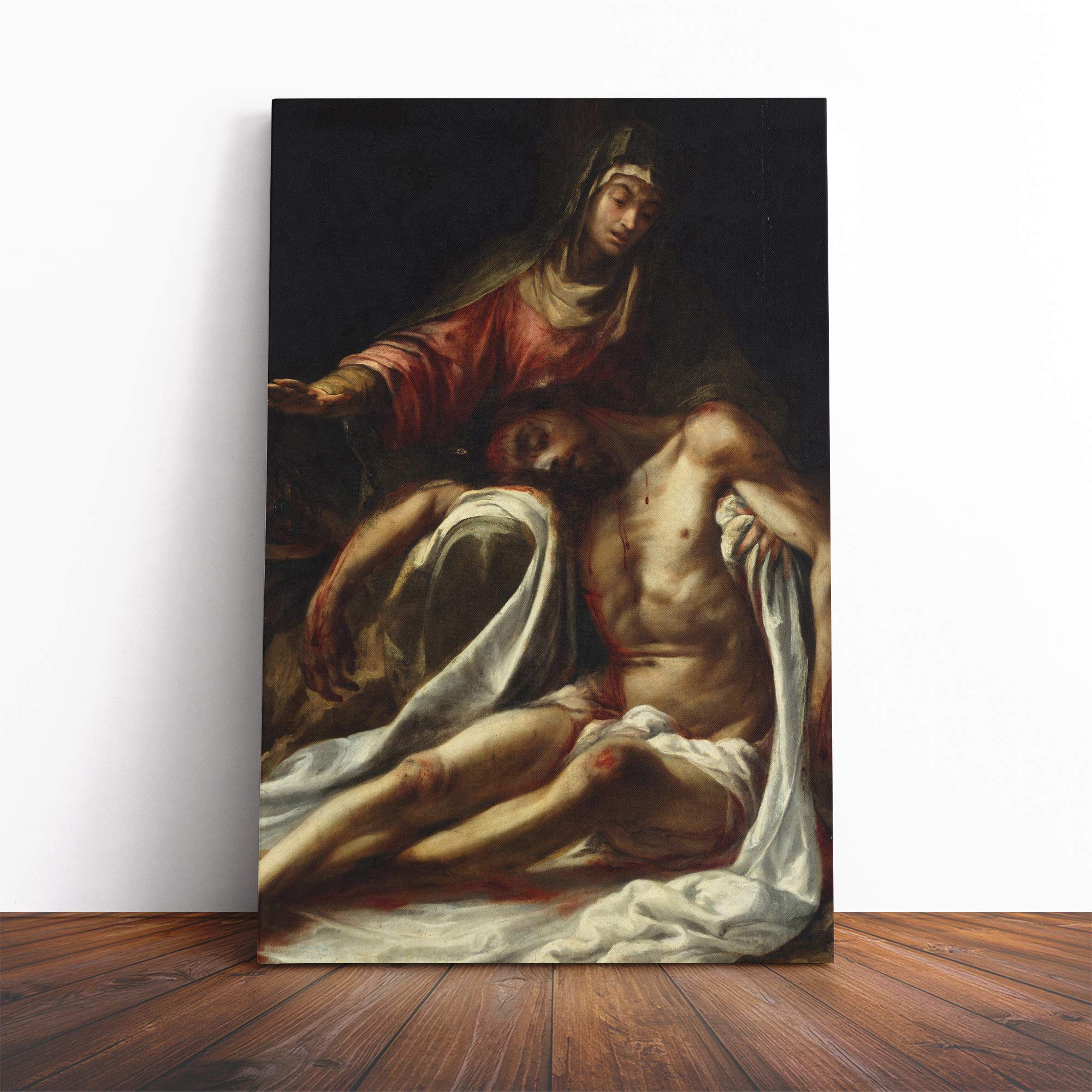 Juan de Valdes Leal Pieta Canvas Print | Gallery Wrapped 30mm Frame Wall Art | 20x14 inches | Ready to Hang | Modern Picture | Living Room Bedroom Lounge Office