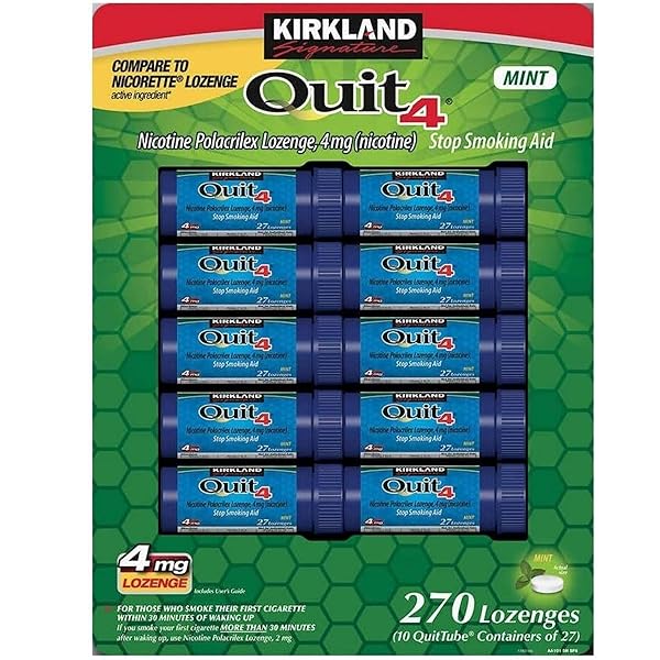 KIRKLAND SIGNATURE QUIT LOZENGES 4MG, 270 PIECES