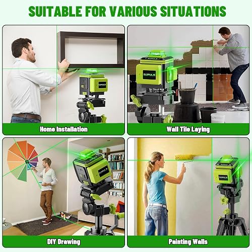 Laser Level Tripod 16 Line Green Laser Level - 4D 360 Self-Leveling ...