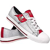 FOCO Tampa Bay Buccaneers NFL Womens Glitter Low Top Canvas Shoes - 9