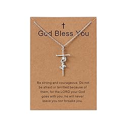 Lcherry Ruby Name Cross Necklace Personalized