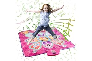 MOZSOY Dance Mat - Dance Mixer Rhythm Stepping Game Mat - Dance Game for Girls,Toy Gifts for Girls and Boys - Adjustable Volume, Built-in Music (Ages3 4 5 6 7 8 9 10 1112)