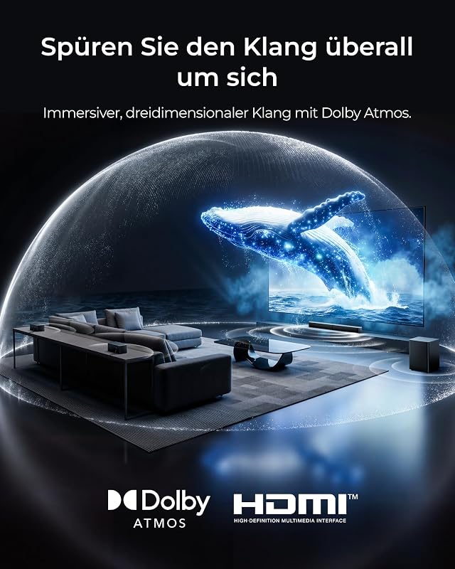 7.1 Vollständig Kabelloses Surround Sound System mit Dolby Atmos