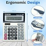 Empire Desk Calculator 12 Digit Large Key Display Solar Battery Powered Home view 5