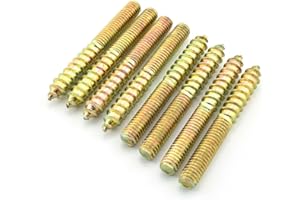 RUILING 8 Pack M6x50 Hanger Bolts Double Headed Bolts Self-Tapping Screw 50mm Hanger Bolts for Furniture