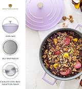 MasterClass Medium Casserole Dish with Lid 4 Litre Lavender Induction Oven view 5