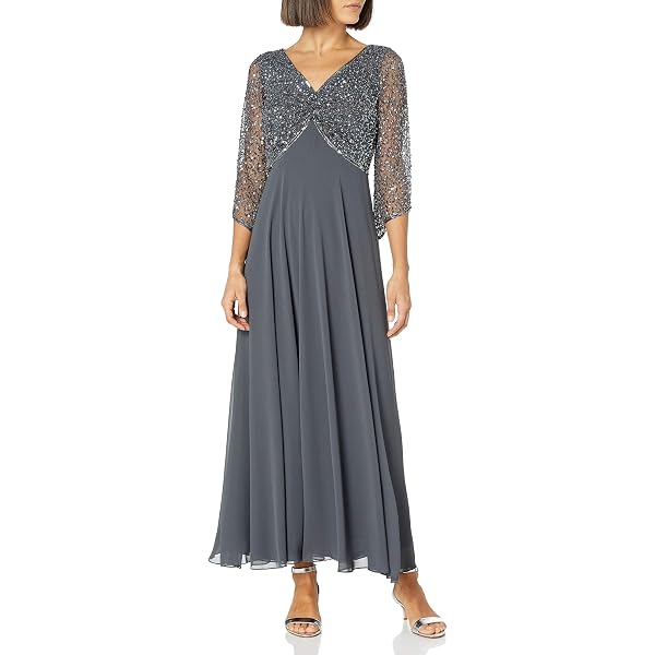 Amazon.com: J Kara Women's Petite Petite Short Sleeve Beaded Top Long Dress  Dress, Gray/Multi, 10P : Clothing, Shoes & Jewelry