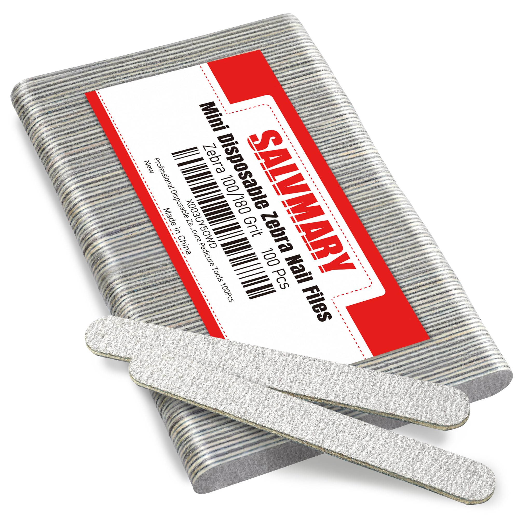Photo 1 of Professional Disposable Zebra Nail Files 100/180 Grit 5" Double Sided Emery Board Manicure Pedicure Tools 100Pcs