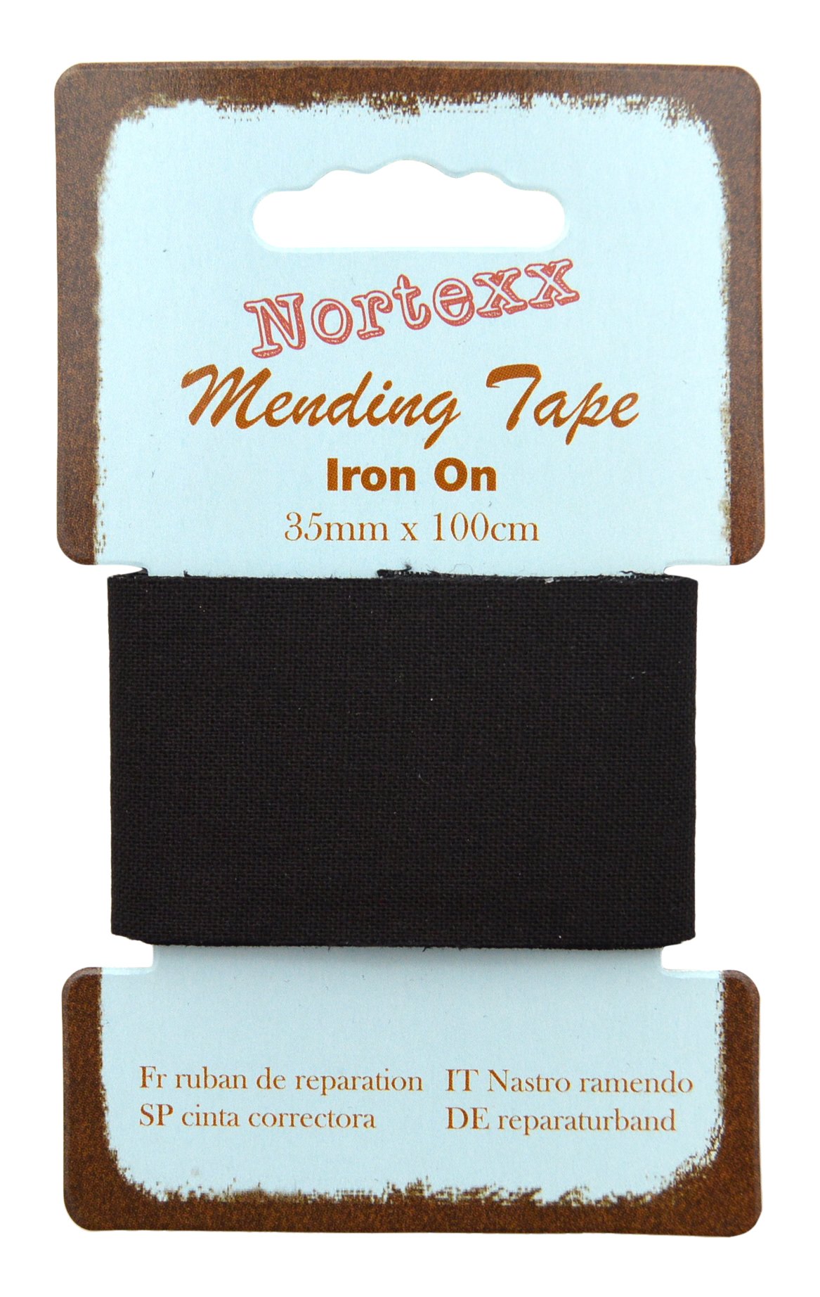 Nortexx Iron On Fabric Repair Tape, Black – Durable Mending & Patching Solution for Clothing and Upholstery
