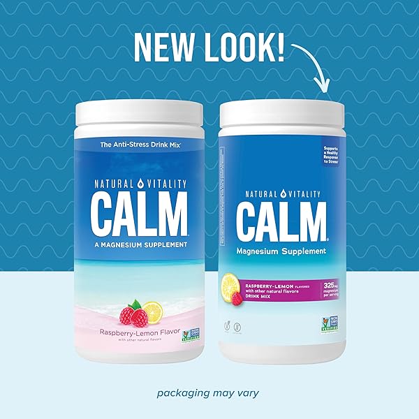 NATURAL VITALITY CALM MAGNESIUM 16OZ POWDER | RASPBERRY LEMON FLAVORED SUPPLEMENT | NON-GMO, VEGAN & GLUTEN FREE FORMULA
