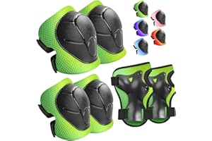 Wemfg Kids Protective Gear Set Knee Pads for Kids 3-14 Years Toddler Knee and Elbow Pads with Wrist Guards 3 in 1 for Skating Cycling Bike Rollerblading Scooter