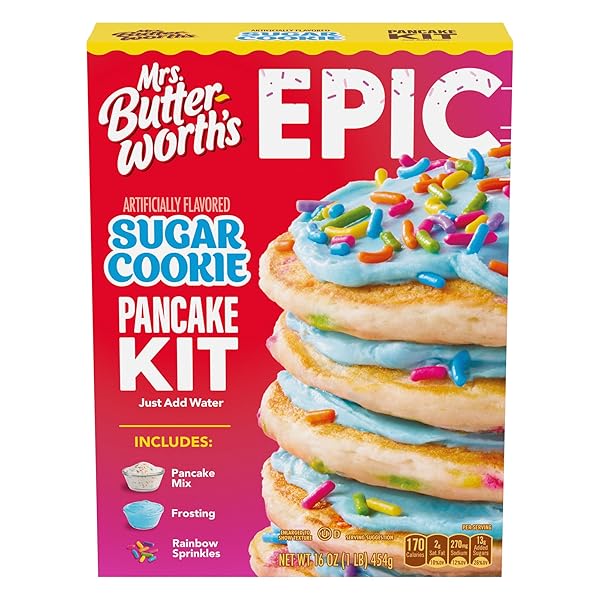 MRS. BUTTERWORTH’S EPIC SUGAR COOKIE FLAVORED PANCAKE MIX KIT, 16 OZ.