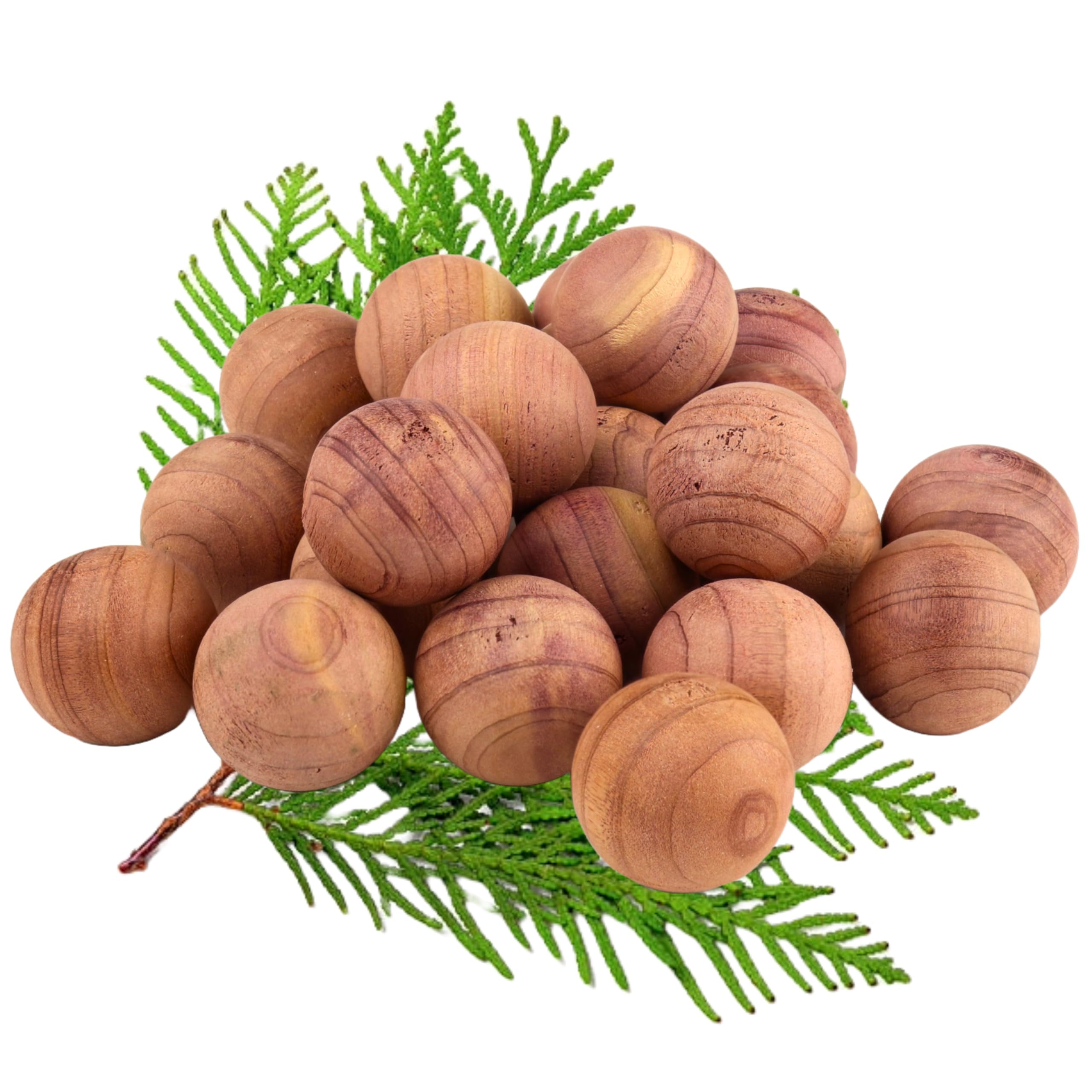 Cedar Wood Moth Balls - 16 Pack - Natural Moth Repellent for Wardrobes - Scented Wood Bead - Sustainable Anti-Moth Products for Clothes Storage (Cedar Scented)