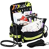 Lightning X Products Lightning X Mid-Sized First Responder EMT Bag | LXMB25 Fully Stocked w/ 240+ Aid, EMS & Trauma Supplies - Black