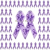 WANDIC Ribbon Pins, Satin Pins Cancer Awareness Ribbon Badge with Safety Pins for Women and Men
