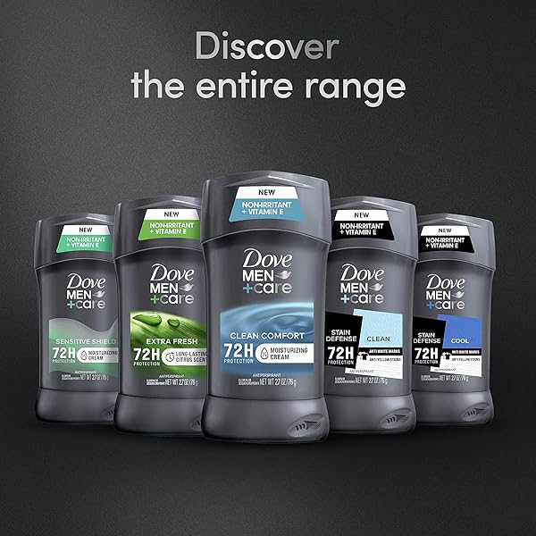 DOVE MEN + CARE ANTIPERSPIRANT DEODORANT STICK CLEAN COMFORT TWIN PACK 72-HOUR SWEAT & ODOR PROTECTION ANTIPERSPIRANT FOR MEN WITH 1/4 MOISTURIZING CREAM 2.7 OZ