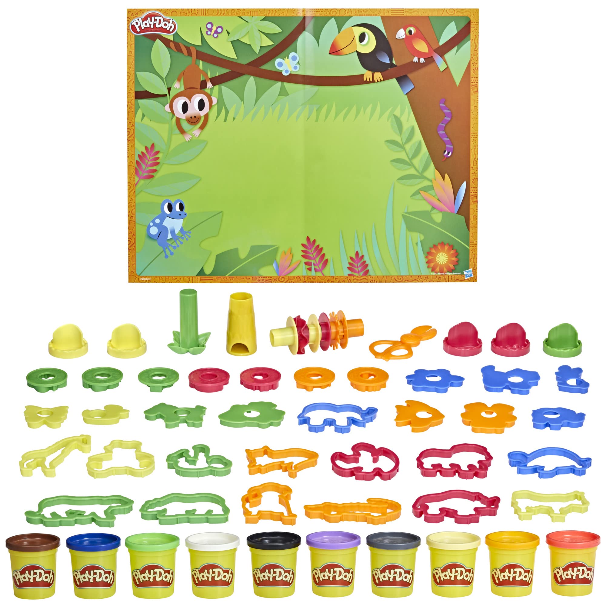 Photo 1 of Play-Doh Animal Adventure Set, Arts and Crafts Toys for 3 Year Old Girls & Boys, 45 Tools, 10 Cans (Amazon Exclusive)