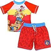 Dreamwave Paw Patrol Toddler Boys Rash Guard Swim Trunks Set Red/White 2T