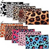 Reginary 20 Pieces Cosmetic Bag for Women, Roomy Makeup Bags with Zipper Toiletry Bag Pouch Travel Accessory Organizer Gifts, 7 x 4.3 Inches(Leopard)