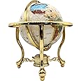 14" Mother of Pearl GEMSTONE GLOBE with GOLD Stand