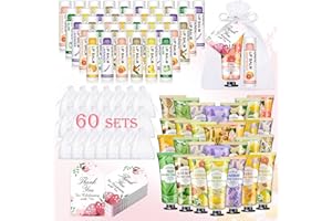 KONEUK 60 Pack Hand Cream Bulk and Lip Balm Bulk Sets, Bridal Shower Gifts, Bridesmaid Gifts and Baby Shower Party Favors for Guests, Employee Appreciation Gifts, Birthday Gifts and Small Gifts for Women