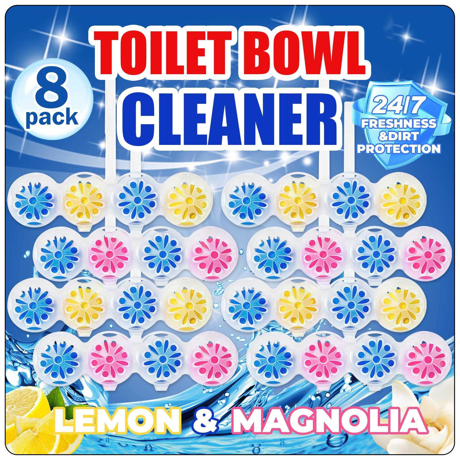 SCENTORINI WC Frisch Duftspüler Zitronen und Magnolien Duft 8er Pack